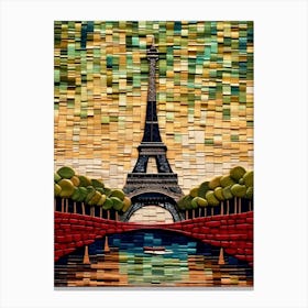 Paris Eiffel Tower Weave Canvas Print