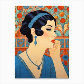 Lady In Blue Canvas Print