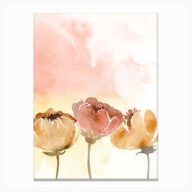 Watercolor Flowers Background 3 Canvas Print