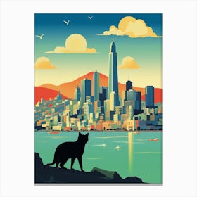San Francisco, United States Skyline With A Cat 3 Canvas Print