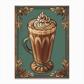 Coffee Cup With Whipped Cream Canvas Print