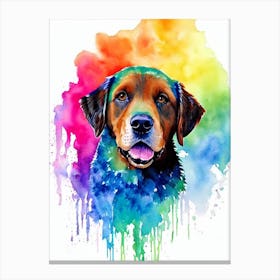 Chesapeake Bay Retriever Rainbow Oil Painting dog Canvas Print