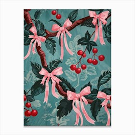 Cherry Pink Coquette 5 Pattern Canvas Print