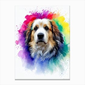 Pyrenean Shepherd Rainbow Oil Painting dog Canvas Print