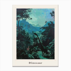 Silhouette Of A Dinosaur Painting Poster Canvas Print