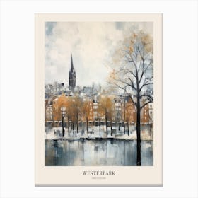 Winter City Park Poster Westerpark Amsterdam Netherlands 1 Canvas Print