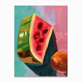 Watermelon Slice Oil Painting 4 Canvas Print
