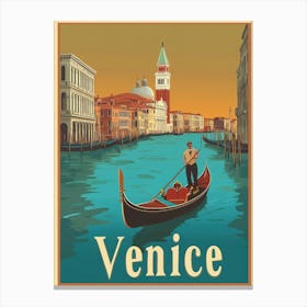 Aihrgdesign A Vintage Travel Poster Of Venice Canvas Print