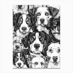 Perfectly Repeatable Artwork With Cute Dog Faces 41 Canvas Print