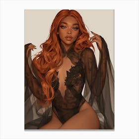 Lacey Black Woman Canvas Print