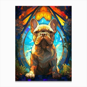 French Bulldog In Stained Glass 1 Canvas Print