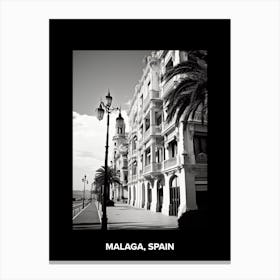 Poster Of Malaga, Spain, Mediterranean Black And White Photography Analogue 4 Canvas Print