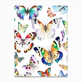 Butterflies Repeat Pattern Decoupage 4 Canvas Print