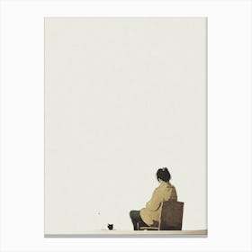 Woman Sitting On A Chair Canvas Print