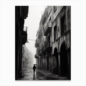 Naples, Italy,  Black And White Analogue Photography  1 Canvas Print
