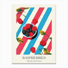 Marche Aux Fruits Raspberries Fruit Summer Illustration 4 Canvas Print