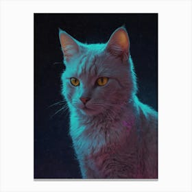 Cat With Neon Eyes Canvas Print