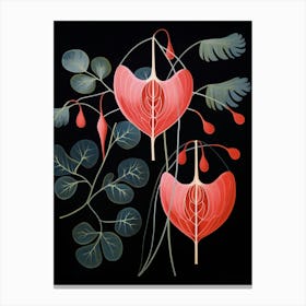Bleeding Heart Dicentra 3 Hilma Af Klint Inspired Flower Illustration Canvas Print