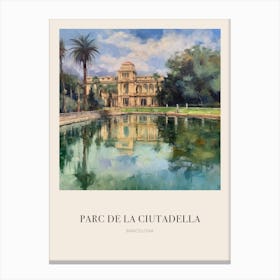 Parc De La Ciutadella Barcelona Spain 3 Vintage Cezanne Inspired Poster Canvas Print