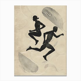 Running Man And Woman Canvas Print