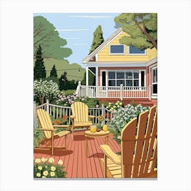 The Hamptons New York, Usa, Graphic Illustration 3 Canvas Print
