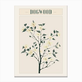 Dogwood Tree Minimal Japandi Illustration 2 Poster Canvas Print