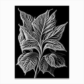 Bergamot Leaf Linocut 2 Canvas Print