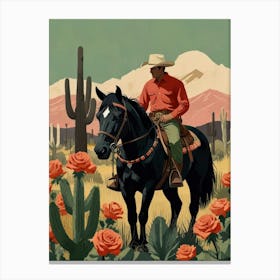 Cowboy In The Desert 16 Canvas Print