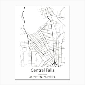 Central Elgin,Canada Minimalist Map Canvas Print