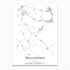 Messstetten,Germany Minimalist Map Canvas Print