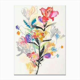 Kangaroo Paw 1 Collage Flower Bouquet Canvas Print