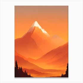 Misty Mountains Vertical Composition In Orange Tone 75 Canvas Print