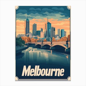 Aihrgdesign A Retro Travel Poster For Melbourne Featuring The Cac98e4a 56f6 42b0 B50c 64c267869954 1 Canvas Print