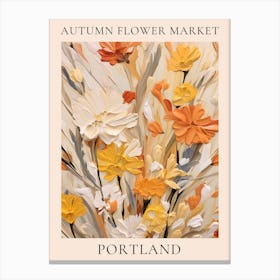 Autumn Flower Market Poster Portland Canvas Print