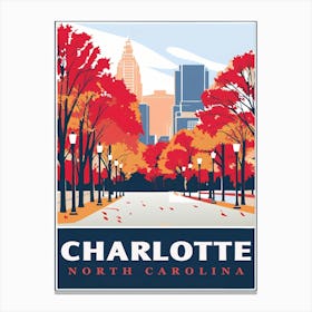 Charlotte City In Autumn North Carolina Canvas Print