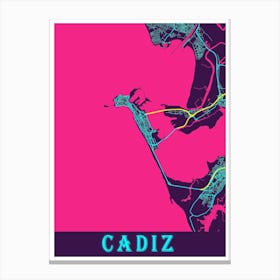 Cadiz Map Poster 1 Canvas Print