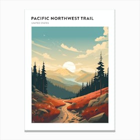 Pacific Northwest Trail Usa 3 Hiking Trail Landscape Poster Canvas Print