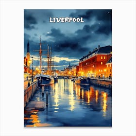 Liverpool Travel Retro Vintage V 02 Canvas Print