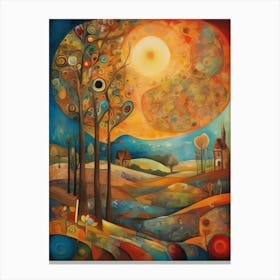 Sun And The Trees Canvas Print