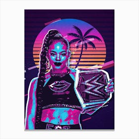 Bianca Belair 80s Retro Canvas Print