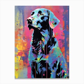 Abstract Flat-coated Retriever Hunting Dog Gun Dog Flatty Flat Artwork 1 Canvas Print