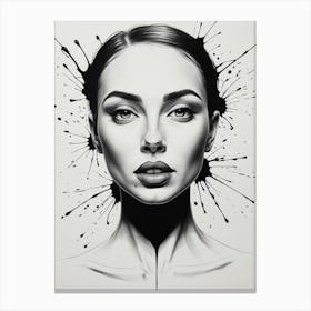 Black And White Portrait Of A Woman 4 Canvas Print