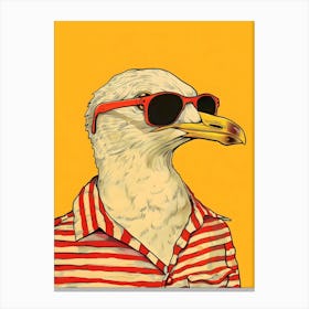 Seagull With Sunglasses Canvas Print