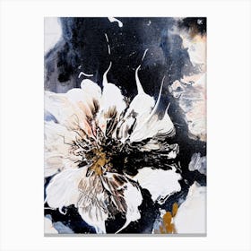 Big Flower Black And White Painting Canvas Print