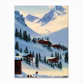 Arabba, Italy Ski Resort Vintage Landscape 1 Skiing Poster Canvas Print