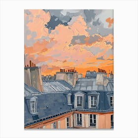 Paris Rooftops Morning Skyline 5 Canvas Print