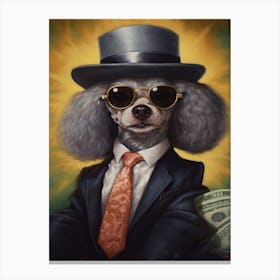 Gangster Dog Poodle Canvas Print