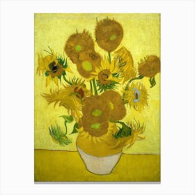 Vincent Van Gogh, Sunflowers, Fourth Version, Repetition, 1889. Canvas Print