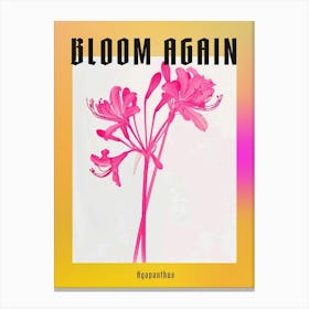 Hot Pink Agapanthus 2 Poster Canvas Print