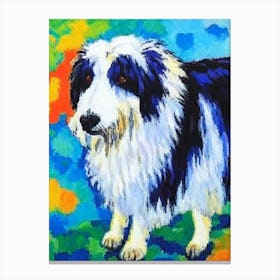 Polish Lowland Sheepdog Fauvist Style dog Canvas Print